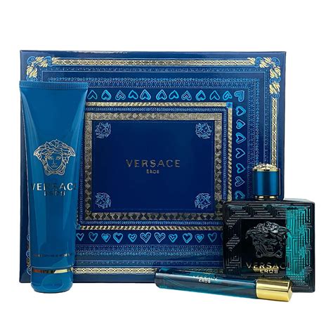 versace eros eau de toilette spray gift set 4 count|Versace 4.